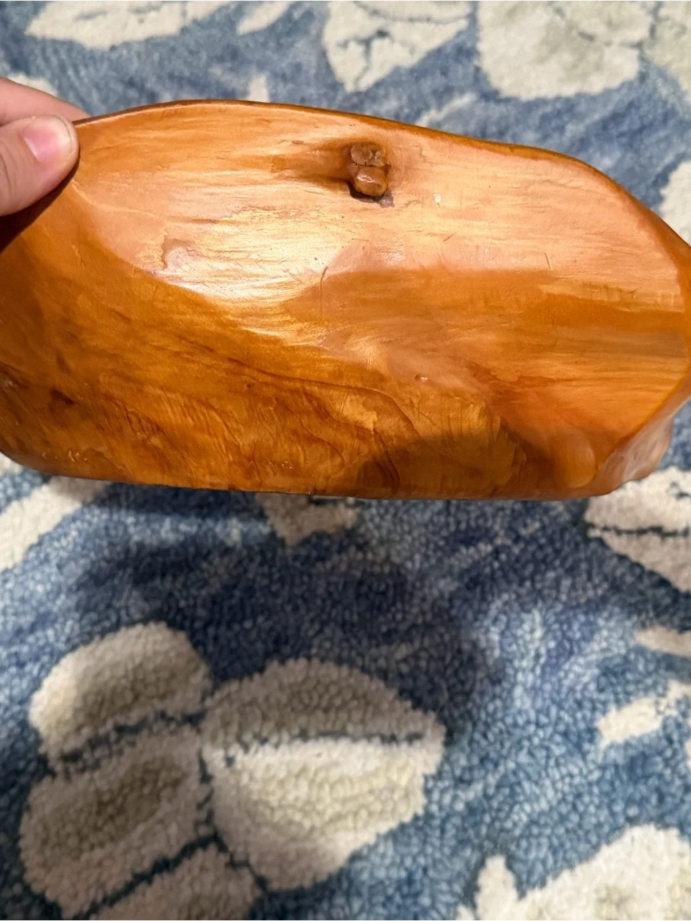 Handcrafted Natural Wood Serving Bowl - Honey Brown